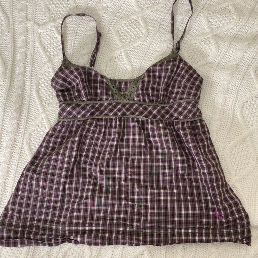 Sold Plaid babydoll top